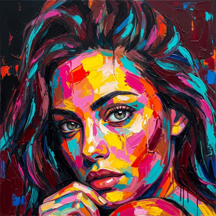 Vivid Chromatic Gazes (PRT-15697-124298) - Canvas Art Print - 60in X 60in