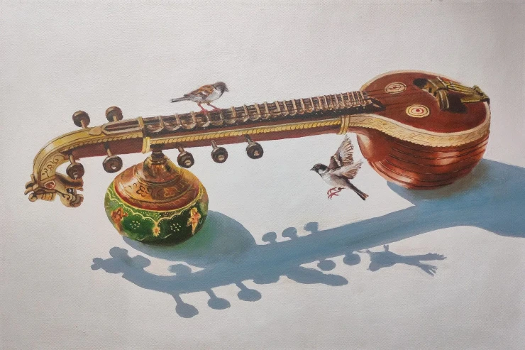 Echoes Of Strings (PRT-17609-124878) - Canvas Art Print - 30in X 20in