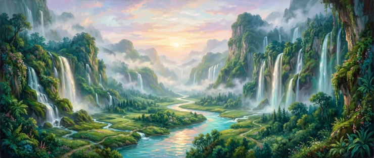 Whispers Of The Hidden Valley (PRT-15697-124903) - Canvas Art Print - 60in X 25in