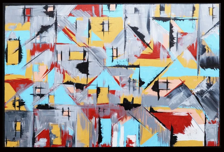 Urban Colours (ART-18744-124814) - Handpainted Art Painting - 36in X 24in
