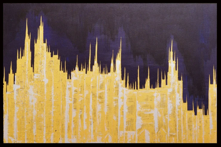 Golden Palace (ART-18744-124841) - Handpainted Art Painting - 30in X 24in