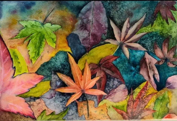 Fallen Poetry . Water Colour Painting , Original Art (ART-18894-124828) - Handpainted Art Painting - 17in X 24in