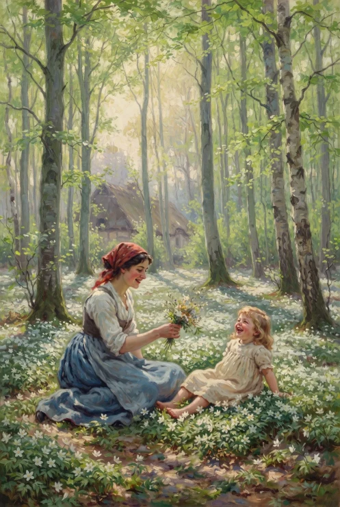 Sunlit Anemone Clearing (PRT-16861-125128) - Canvas Art Print - 40in X 60in