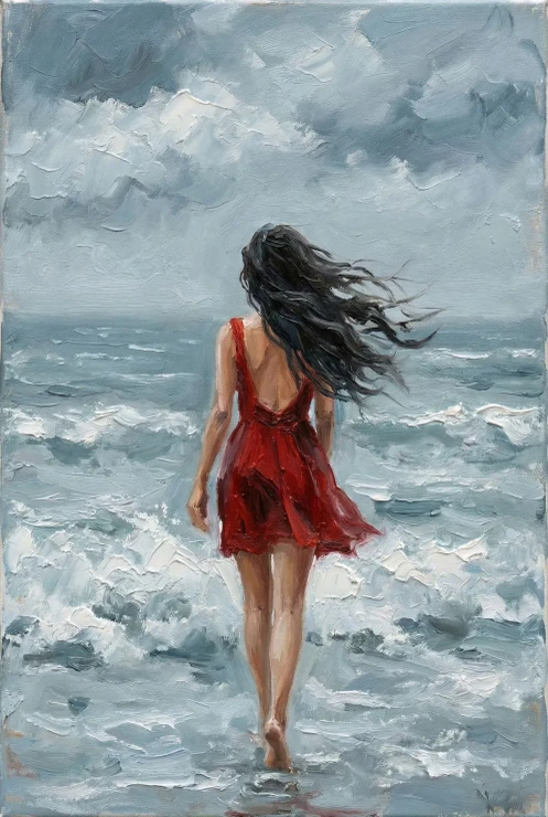 Crimson Against The Tide (PRT-16861-124798) - Canvas Art Print - 40in X 60in