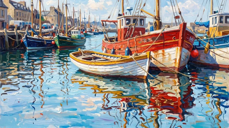 Harbor Lights In Motion (PRT-15697-125199) - Canvas Art Print - 60in X 33in