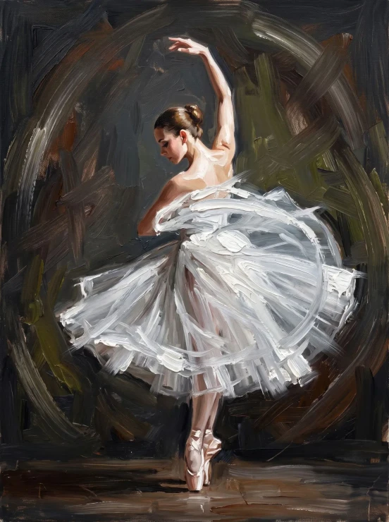 En Pointe Within The Shadows (PRT-15697-125271) - Canvas Art Print - 45in X 60in