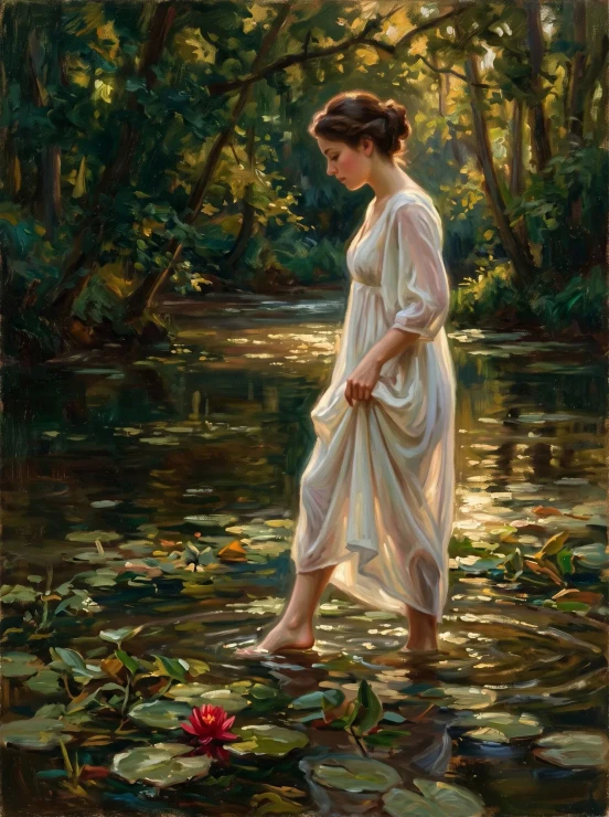 Whispers Of The Forest Stream (PRT-15697-125244) - Canvas Art Print - 45in X 60in