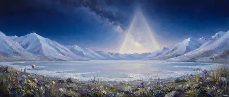 Zodiacal Glow Over Tso Kar (PRT-15697-125059) - Canvas Art Print - 60in X 25in