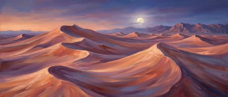 Twilight Over The Sculpted Sands (PRT-15697-124909) - Canvas Art Print - 60in X 25in
