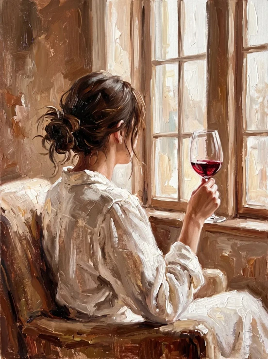 Crimson Wine In Afternoon Light (PRT-15697-125302) - Canvas Art Print - 45in X 60in