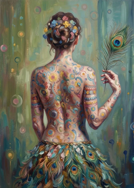 Rhapsody In Painted Plume (PRT-16861-124774) - Canvas Art Print - 43in X 60in