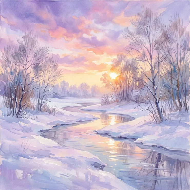Symphony Of Winter Twilight (PRT-15697-124657) - Canvas Art Print - 60in X 60in
