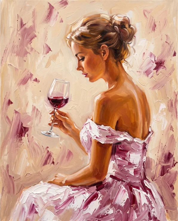 Reverie In Dusty Pink (PRT-15697-125307) - Canvas Art Print - 48in X 60in