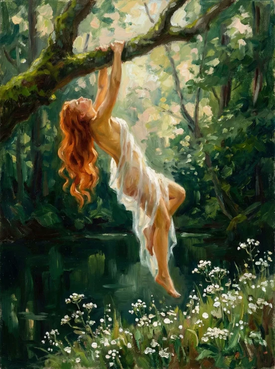 Suspended In The Glade (PRT-16861-124805) - Canvas Art Print - 45in X 60in