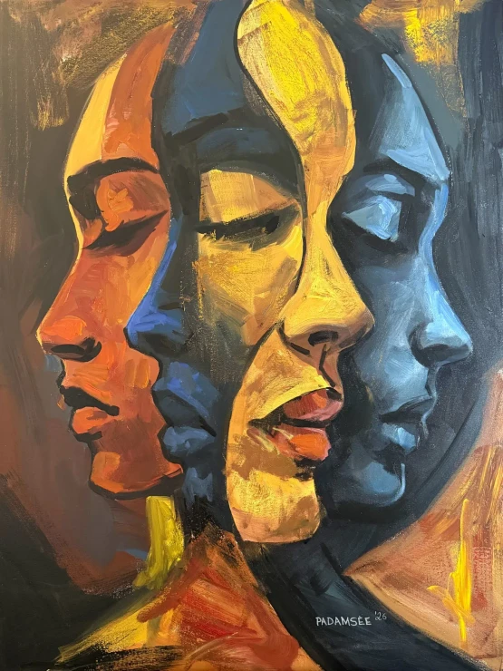 Faces Of One (PRT-18703-125799) - Canvas Art Print - 36in X 48in