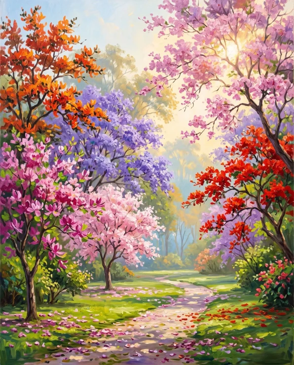 Spring Blossom Symphony (PRT-15697-125849) - Canvas Art Print - 48in X 60in
