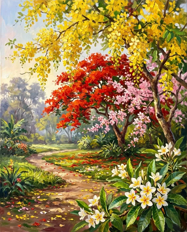 Seasonal Canopy Rhythms (PRT-15697-125848) - Canvas Art Print - 48in X 60in