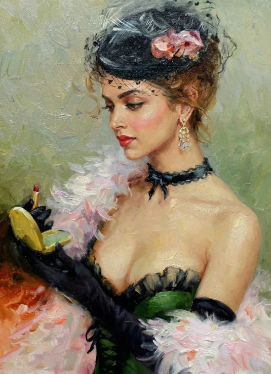 The Velvet Rouge Compact (PRT-16861-124794) - Canvas Art Print - 43in X 60in