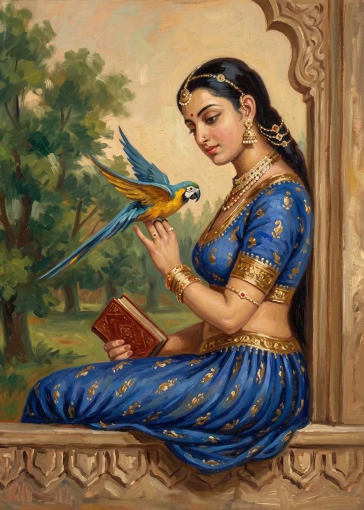 Blue Symphony With Avian (PRT-15697-125220) - Canvas Art Print - 43in X 60in