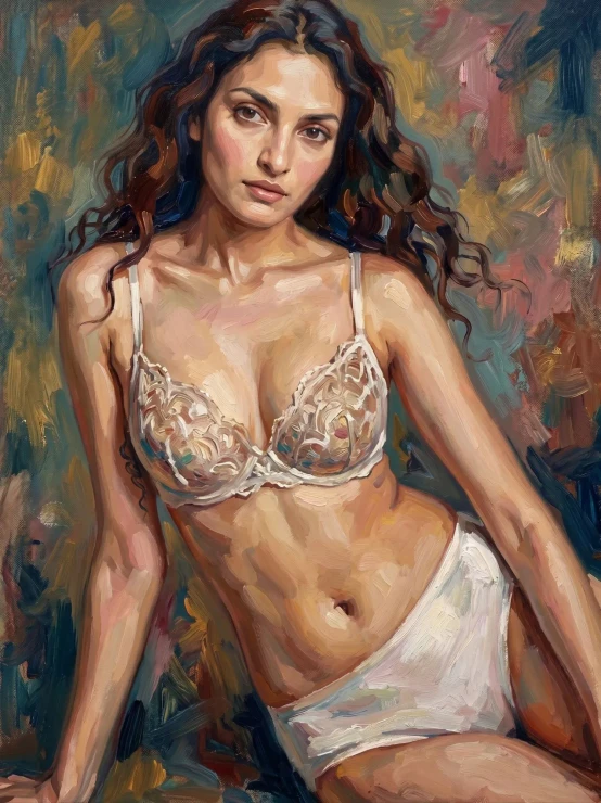Seated Study In Color (PRT-16861-126009) - Canvas Art Print - 45in X 60in