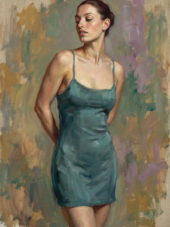 Ethereal Aqua Silhouette (PRT-16861-126118) - Canvas Art Print - 45in X 60in