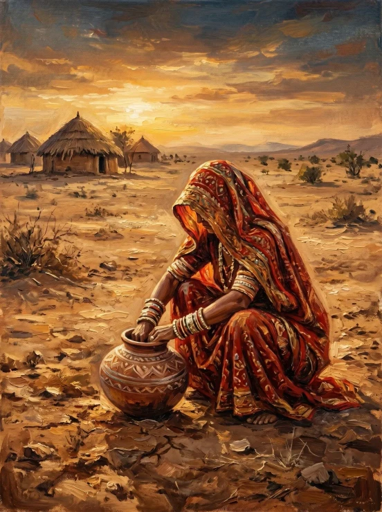 Sunset In The Desert (PRT-15697-125579) - Canvas Art Print - 45in X 60in