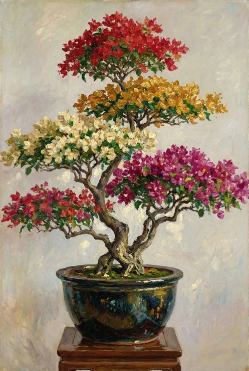 Crimson Cascades In Ceramic (PRT-15697-125926) - Canvas Art Print - 40in X 60in