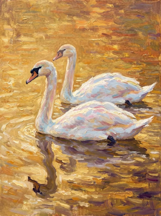 Gilded Waters Soft Embrace (PRT-15697-125605) - Canvas Art Print - 45in X 60in