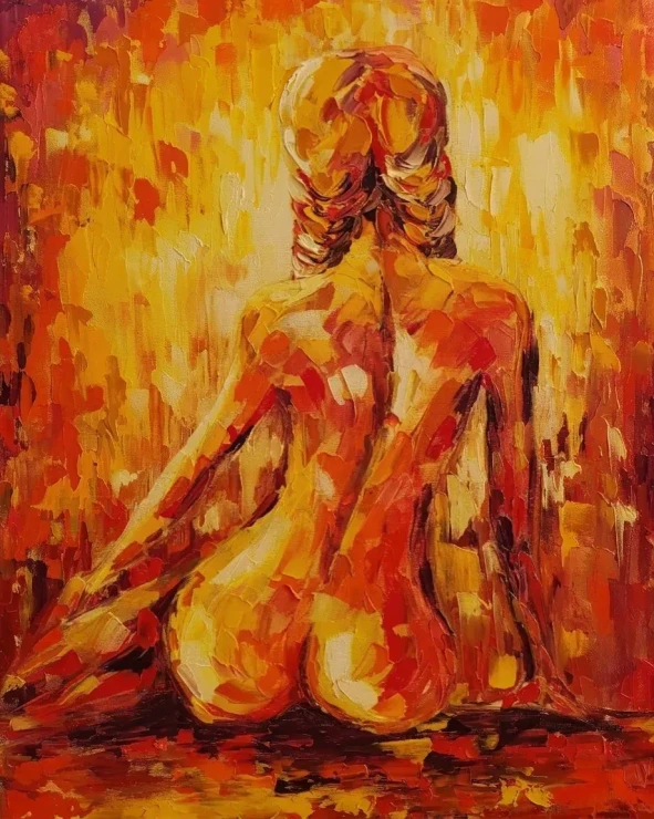 Ember And Gold (PRT-16861-124781) - Canvas Art Print - 48in X 60in