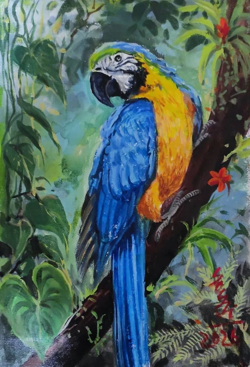 Bird (PRT-7901-125814) - Canvas Art Print - 12in X 18in