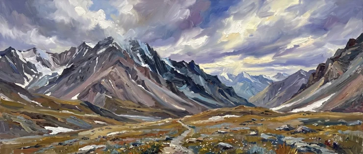 Windswept Himalayan Mountain Pass (PRT-15697-124931) - Canvas Art Print - 60in X 25in
