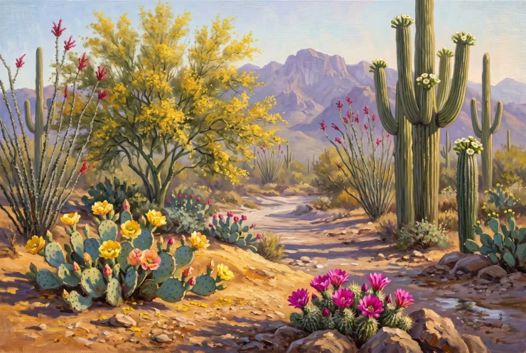 Sonoran Golden Awakening (PRT-15697-125862) - Canvas Art Print - 60in X 40in