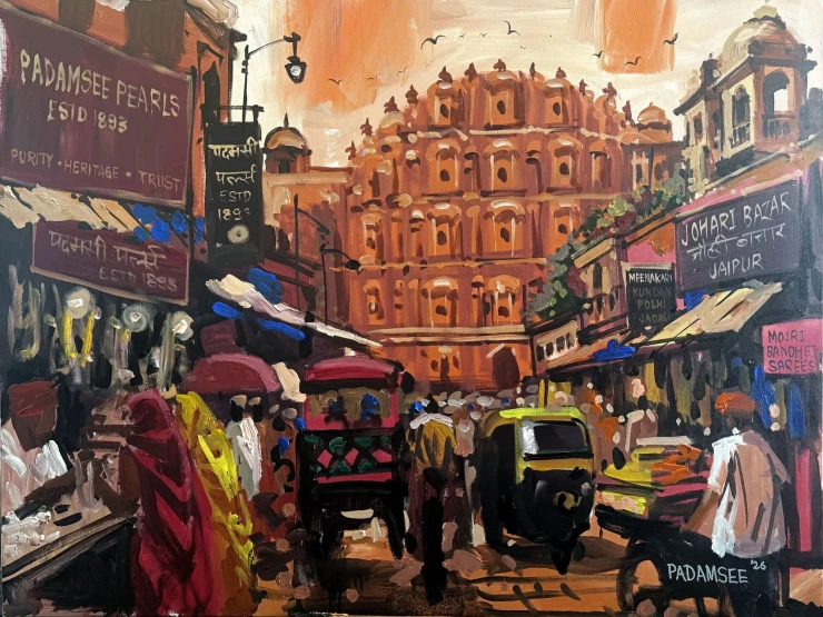 Metro Jaipur (PRT-18703-126281) - Canvas Art Print - 48in X 36in