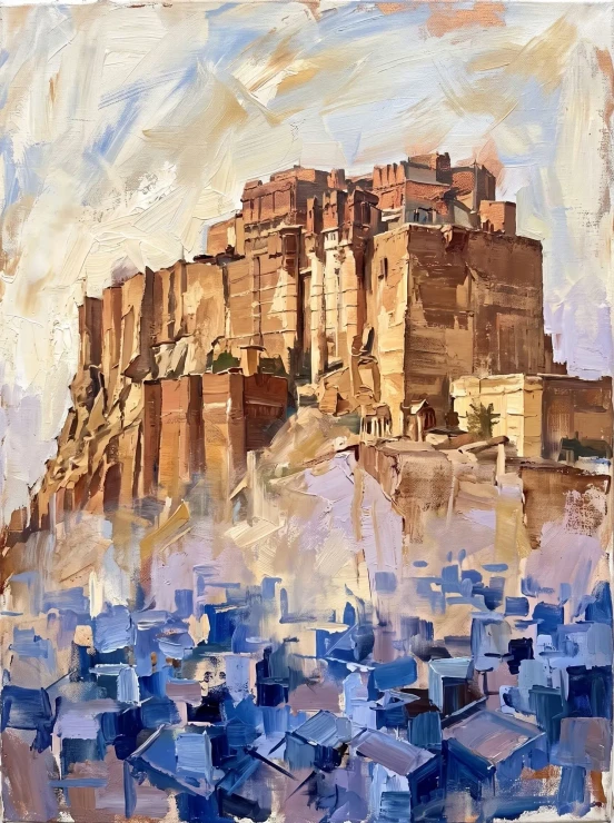 Fortress Above Blue Horizons (PRT-15697-126458) - Canvas Art Print - 45in X 60in