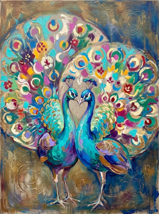 Twin Plumage Mandalas (PRT-15697-126483) - Canvas Art Print - 45in X 60in