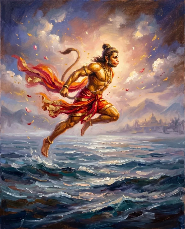 Boundless Leap Across Ocean (PRT-15697-126386) - Canvas Art Print - 48in X 60in
