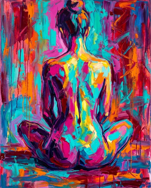 Electric Meditative Tapestry (PRT-16861-126438) - Canvas Art Print - 48in X 60in