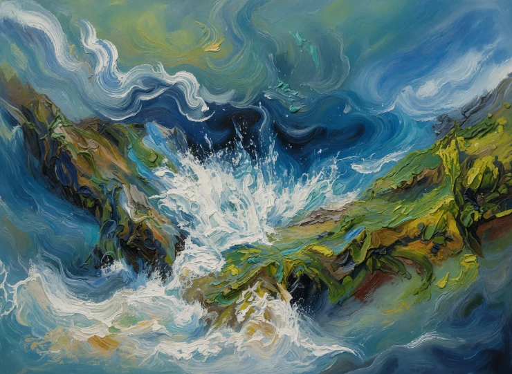 The Sea’s Fierce Roar (PRT-19108-126534) - Canvas Art Print - 42in X 31in