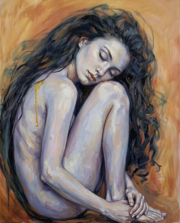 Solitude In Amber Gradient (PRT-16861-126442) - Canvas Art Print - 48in X 60in