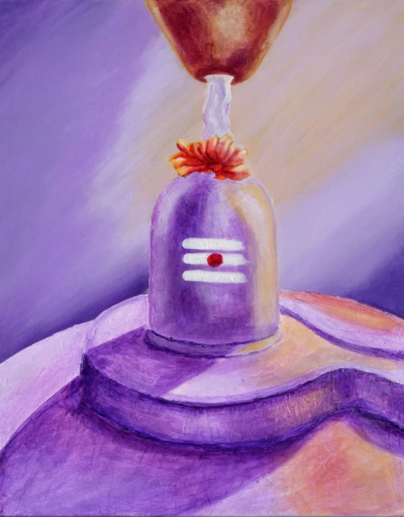 Sunlit Lingam - Puja Room Temple - Prints (PRT-19101-126586) - Canvas Art Print - 19in X 24in