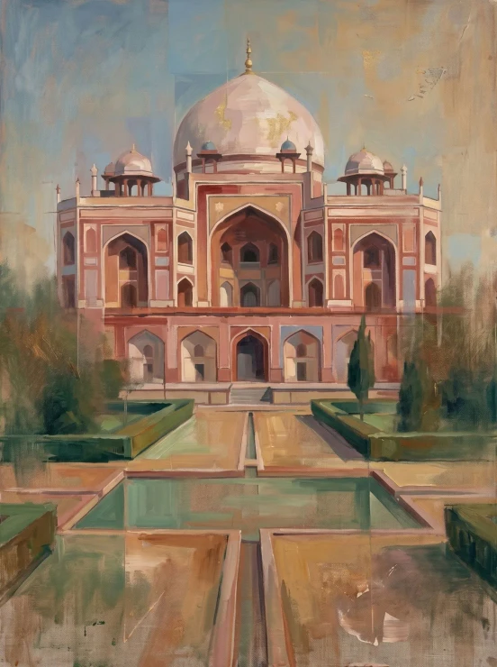 Symmetry Of Ancient Gardens (PRT-15697-126461) - Canvas Art Print - 45in X 60in