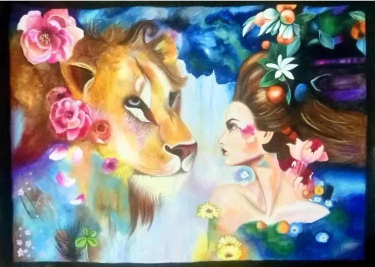 “The Spirit Within” (ART-19122-126670) - Handpainted Art Painting - 12in X 17in