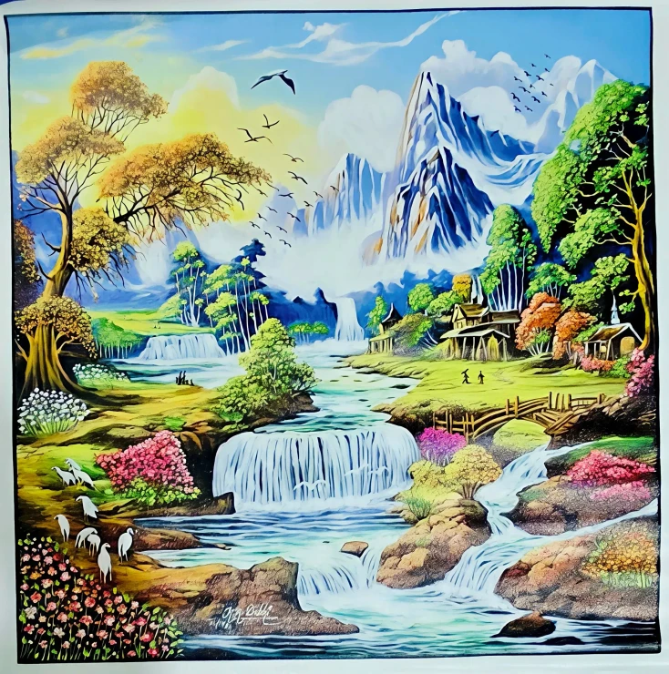 Landscape (ART-18830-126932) - Handpainted Art Painting - 24in X 24in