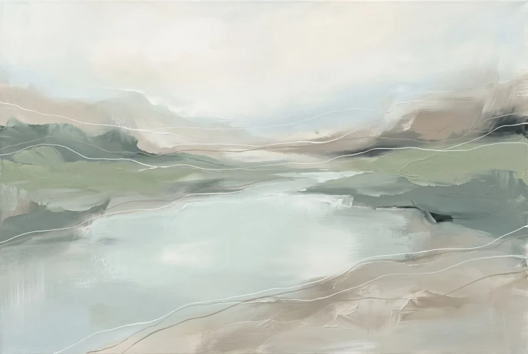 Mist And Meadow Vale (PRT-15697-127518) - Canvas Art Print - 60in X 40in