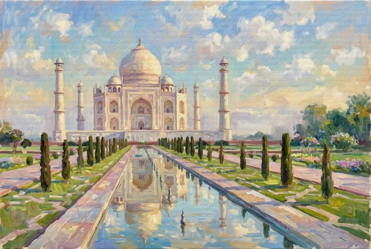 Luminous Marble Reflection (PRT-15697-127299) - Canvas Art Print - 60in X 40in