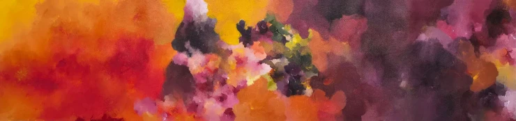 Magenta Mirage (ART-7878-127329) - Handpainted Art Painting - 60in X 14in