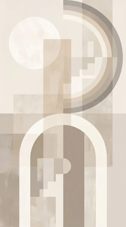 Silent Geometric Rhythms (PRT-15697-127603) - Canvas Art Print - 33in X 60in