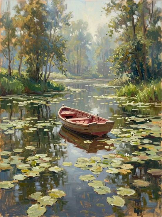 Solitary Vessel On Glassy Depths (PRT-15697-126991) - Canvas Art Print - 45in X 60in