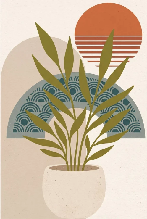 Verdant Calm In Geometry (PRT-15697-127558) - Canvas Art Print - 40in X 60in