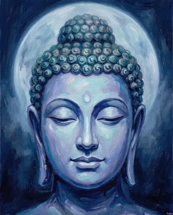 Moonlit Contemplative Silence (PRT-15697-126884) - Canvas Art Print - 48in X 60in